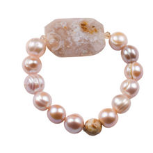 Load image into Gallery viewer, Blush Freshwater Pearl & Tigerskin Quartz Bracelet
