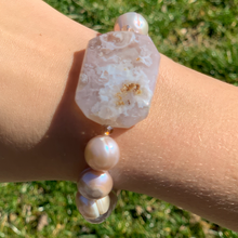 Load image into Gallery viewer, Blush Freshwater Pearl & Tigerskin Quartz Bracelet
