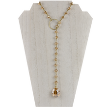 Load image into Gallery viewer, Peach Crystal Lariat