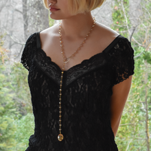 Load image into Gallery viewer, Peach Crystal Lariat