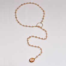 Load image into Gallery viewer, Peach Crystal Lariat