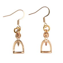 Load image into Gallery viewer, Gold Stirrup Earrings