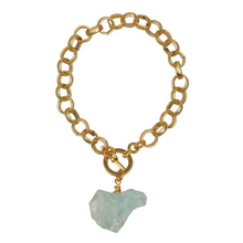 Load image into Gallery viewer, Matte Gold Circle Chain &amp; Sea Glass