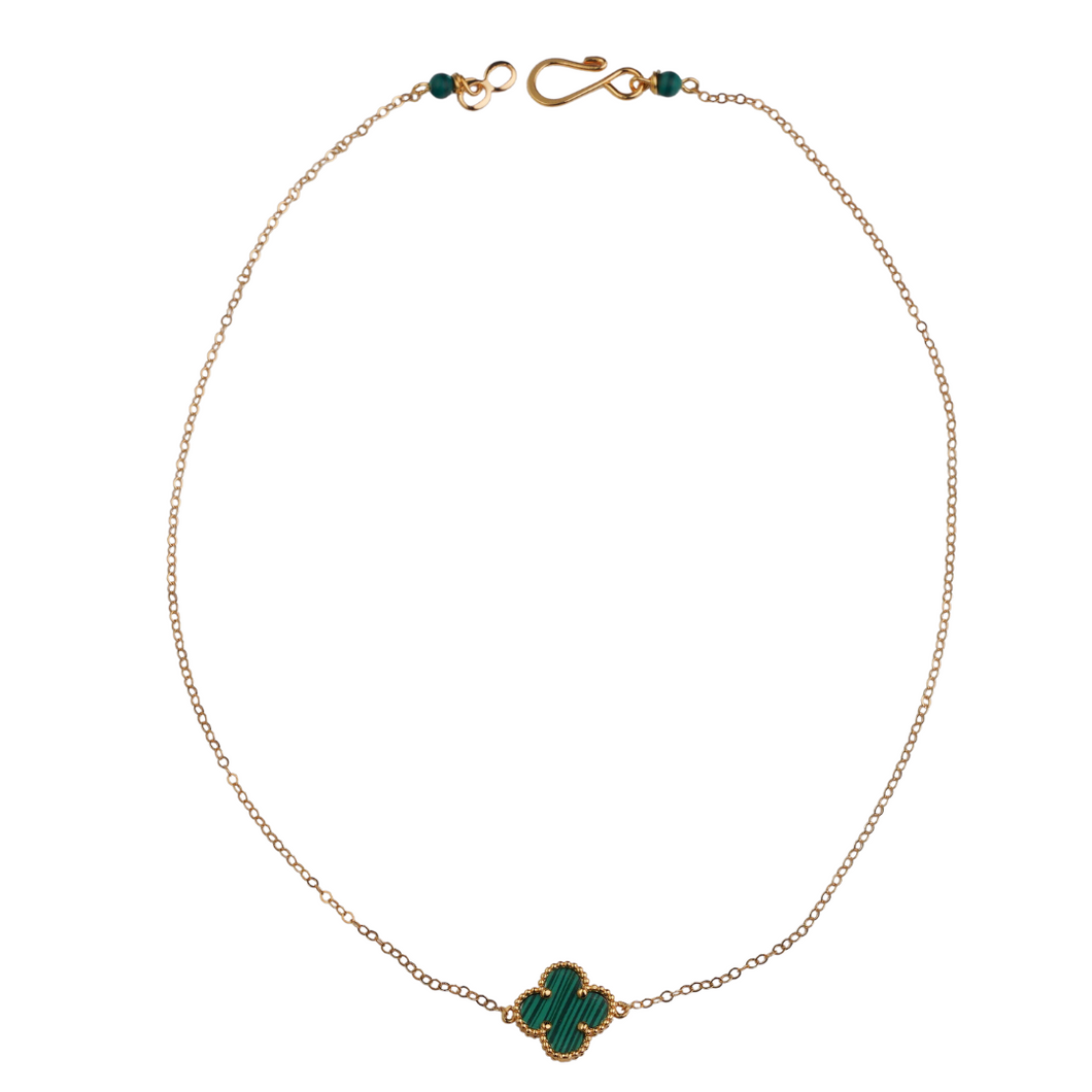 Clover necklace Malachite