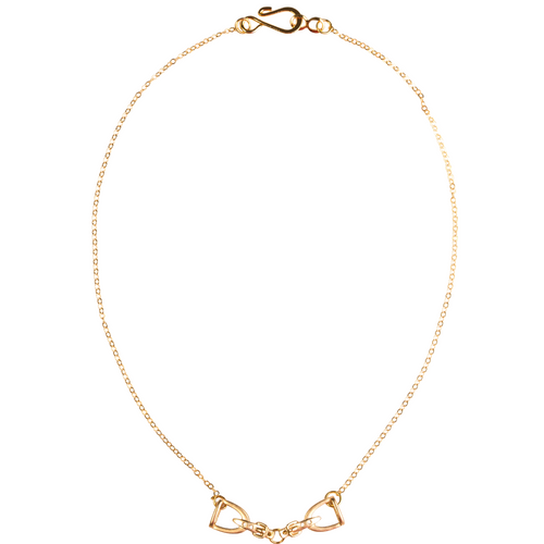 Gold Chain & Stirrup Necklace