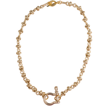 Load image into Gallery viewer, Knot Gold Chain &amp; Stirrup Necklace