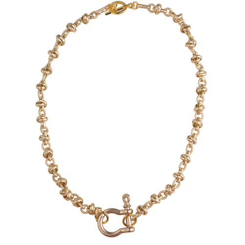 Knot Gold Chain & Stirrup Necklace