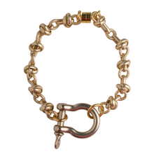 Load image into Gallery viewer, Knot Gold Chain &amp; Stirrup Bracelet