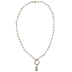 Pearl Chain on Gold & Baroque Pearl Necklace