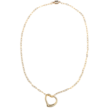 Load image into Gallery viewer, Floating Gold Heart &amp; Paperclip Chain Necklace