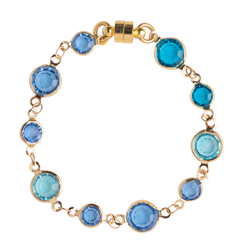 Blue Crystal & Gold Bracelet