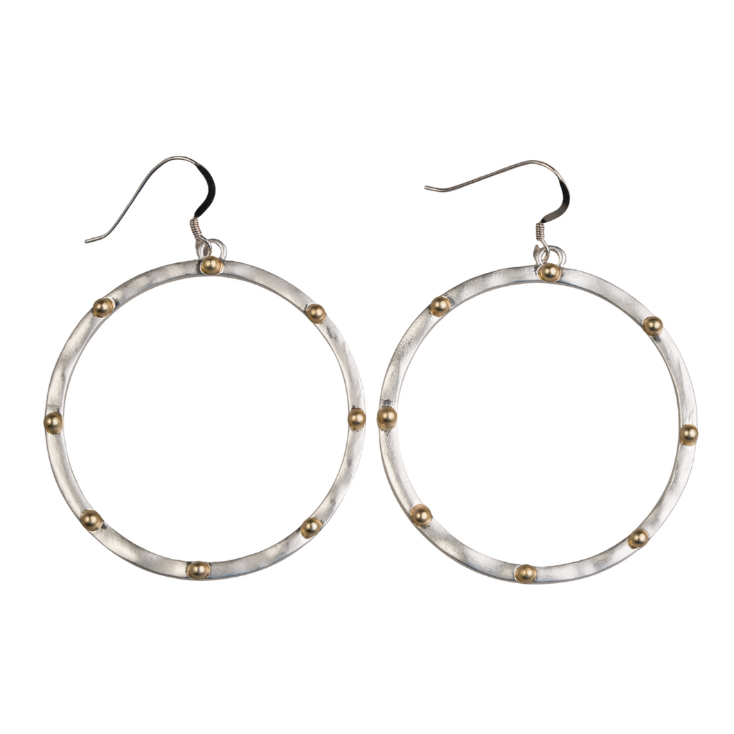 The Noble Collection- silver hoop with gold accent