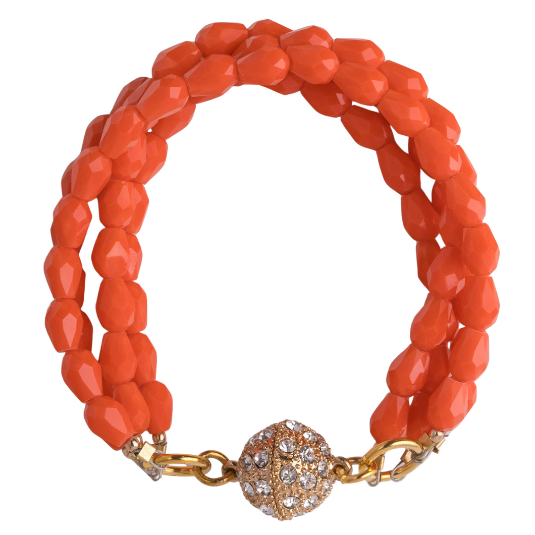 Coral Crystal Bracelet