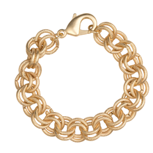Load image into Gallery viewer, Matte Gold Double Circle Bracelet