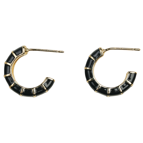 Black & Gold Enamel Cuff Earring