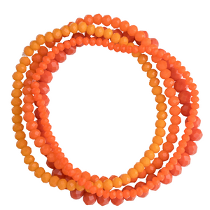 Coral & Orange Mini Bracelets, Set of 4