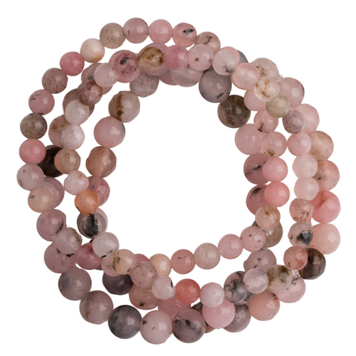 Pink Agate Minis, Set of 4 Bracelets