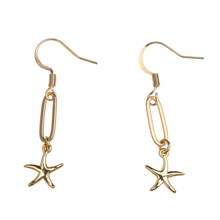 Load image into Gallery viewer, Starfish Paperclip Chain Earrings
