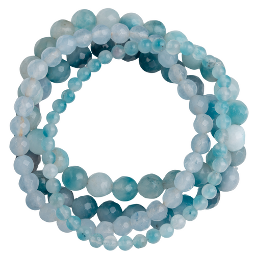 Sea Blue Agate Minis, Set of 4 Bracelets