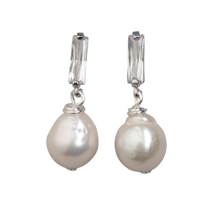 Silver Baroque Pearl Necklace and Earring