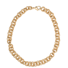 Load image into Gallery viewer, Matte Gold Double Circle Chain Necklace