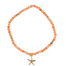 Load image into Gallery viewer, Coral Agate &amp; Starfish Charm Bracelet