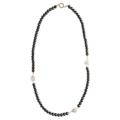 Onyx Baroque Pearl Necklace