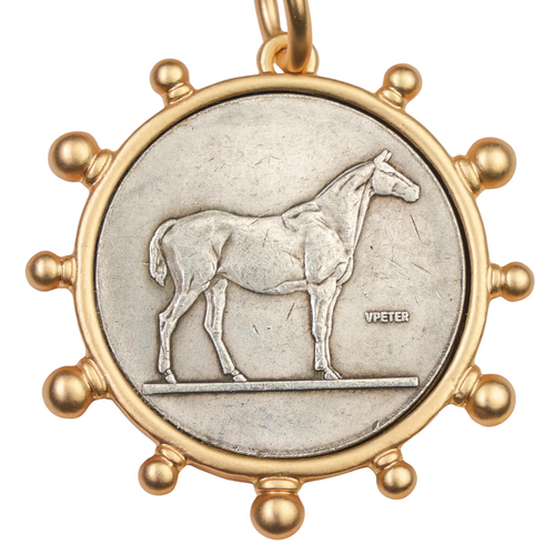 Horse Coin Necklace - Turquoise