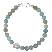 Load image into Gallery viewer, Ocean Agate, Baroque Pearl Necklace