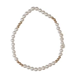 Shiny Shell Pearl & Gold Balls Bracelet