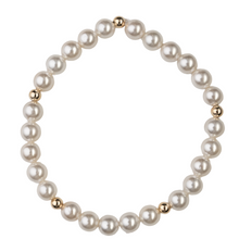 Load image into Gallery viewer, Shiny Shell Pearl &amp; Gold Balls Bracelet
