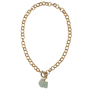 Matte Chain & Jade necklace