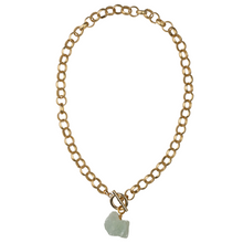 Load image into Gallery viewer, Matte Gold Circle Chain &amp; Jade Necklace