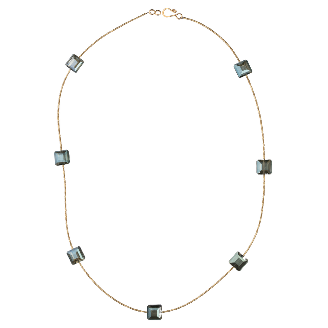 Ombre Crystal on Gold Henrietta Necklace
