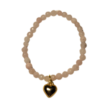 Load image into Gallery viewer, Baby Bird Pink Agate, Heart Bracelet