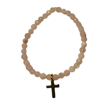 Load image into Gallery viewer, Baby Bird Pink Agate, Cross Bracelet