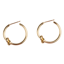 Load image into Gallery viewer, Gold Hoop Knot Earring