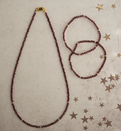 Garnet Choker & Bitsy Bracelet