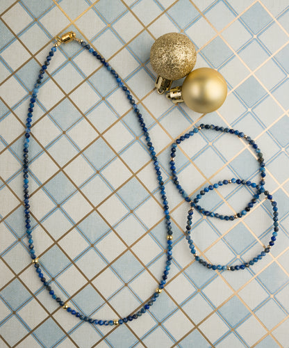 Navy Agate Choker & Bitsy Bracelet