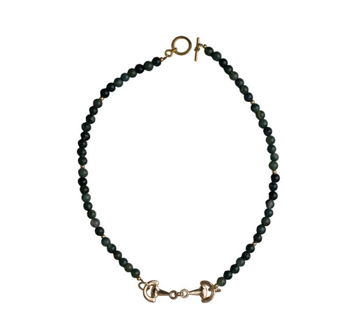 The Derby Collection - Snaffle Bit Choker-Moss agate