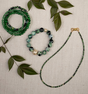 The Greens - Green Agate, Set of 4 Bracelets