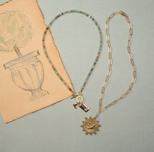 Load image into Gallery viewer, African jade, bird charms, choker