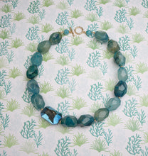 Load image into Gallery viewer, Sea Blue Agate &amp; Blue Crystal Necklace