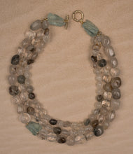 Load image into Gallery viewer, Pebble agate, sea glass necklace-multi strand