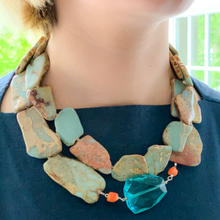Load image into Gallery viewer, Terra Jasper and Crystal Necklace