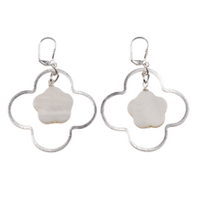 Load image into Gallery viewer, Mother of Pearl Flower Earring: Gold or Silver
