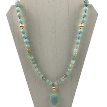 Load image into Gallery viewer, Flower Amazonite &amp; Amazonite Marco Necklace