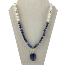 Load image into Gallery viewer, Sodalite &amp; Snow Agate Marco Necklace