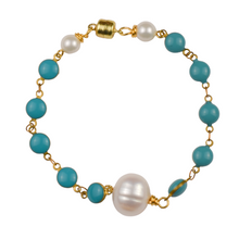 Load image into Gallery viewer, Enamel Bracelet with Pearl Accents