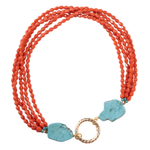Load image into Gallery viewer, Coral Crystal, Turquoise Necklace